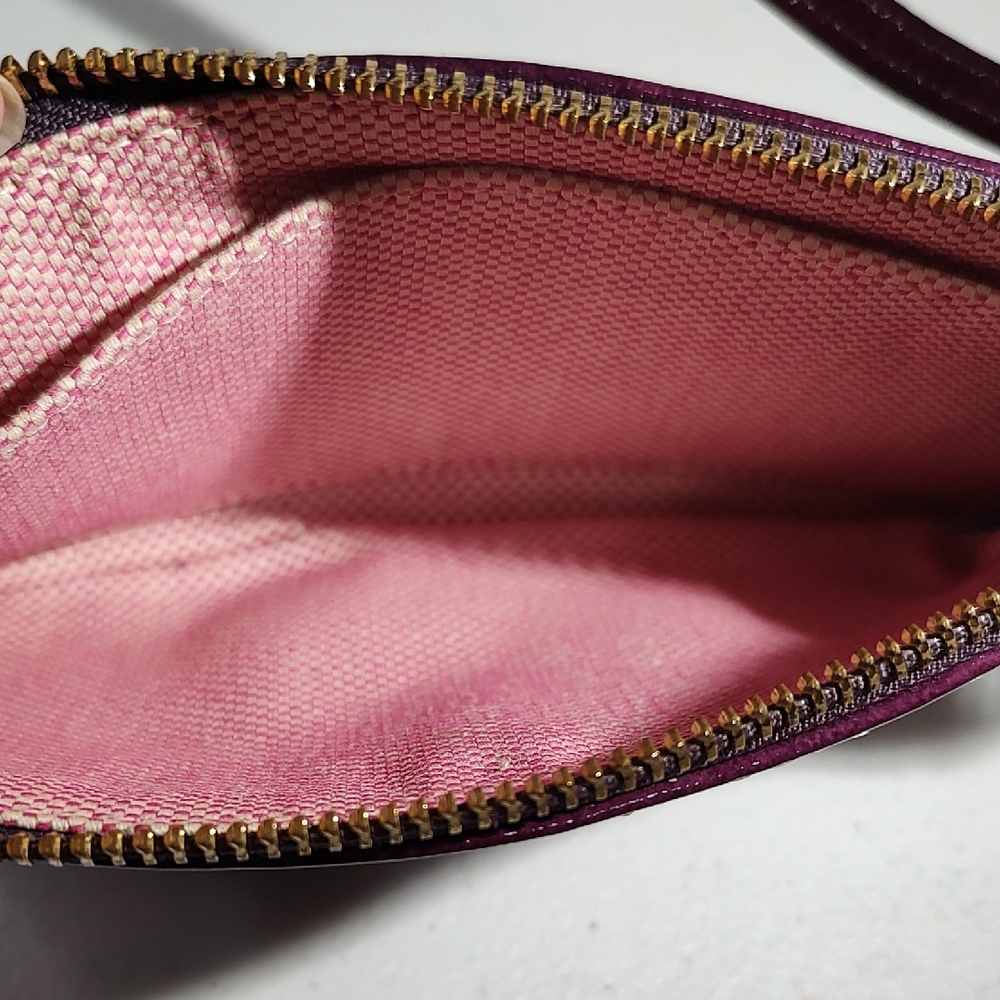 Dooney & Bourke Deep Purple Patent Leather Wristlet Mini Purse - Picture 9 of 16